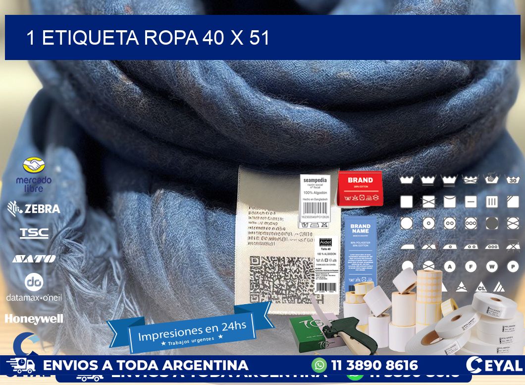 1 ETIQUETA ROPA 40 x 51