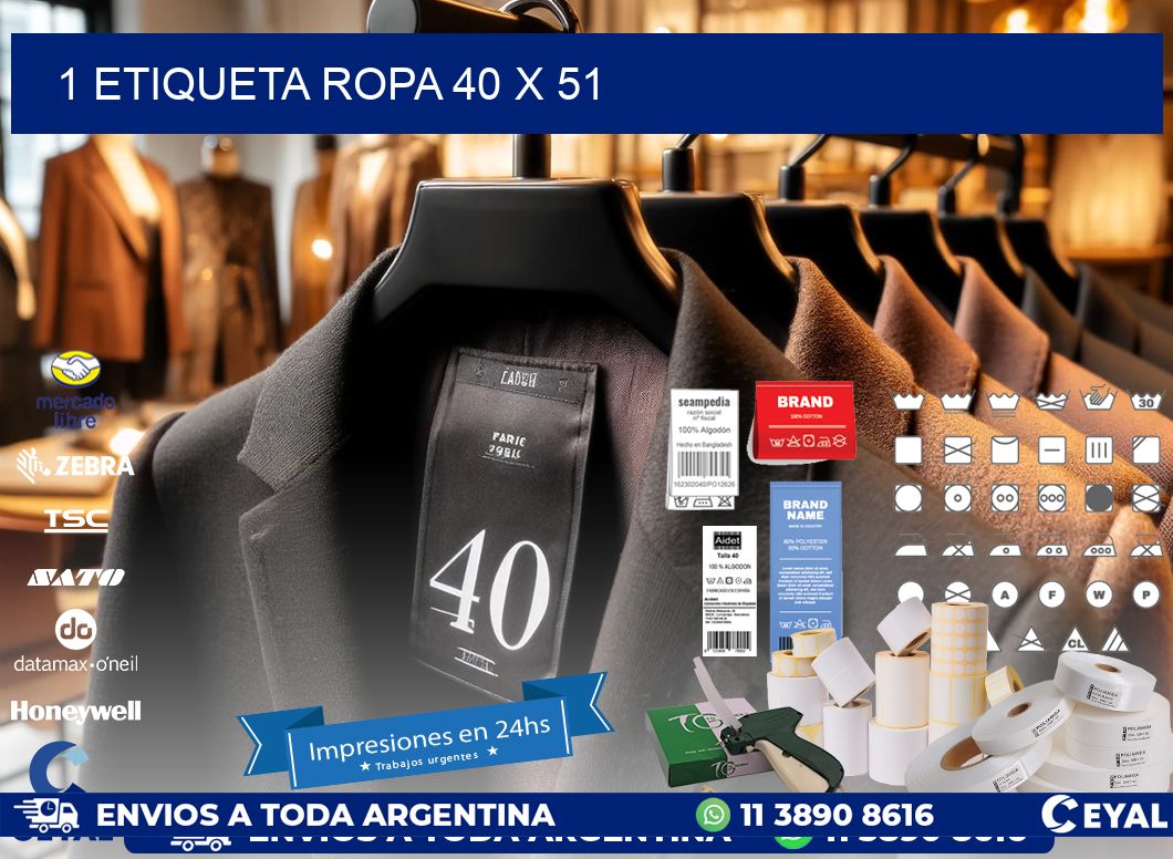 1 ETIQUETA ROPA 40 x 51