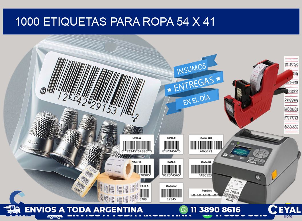 1000 ETIQUETAS PARA ROPA 54 x 41