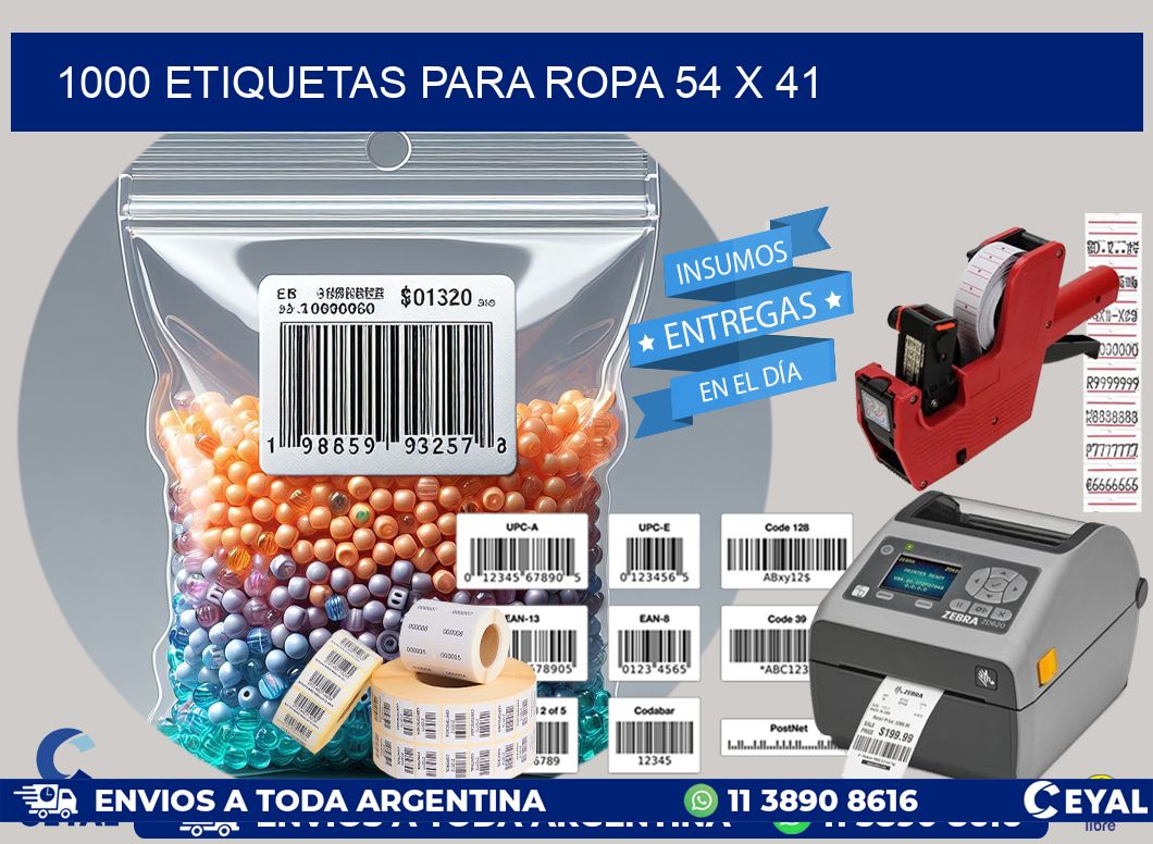 1000 ETIQUETAS PARA ROPA 54 x 41