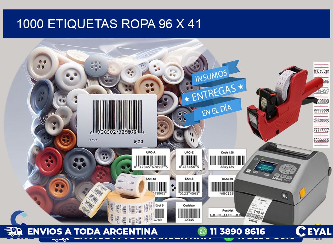 1000 ETIQUETAS ROPA 96 x 41