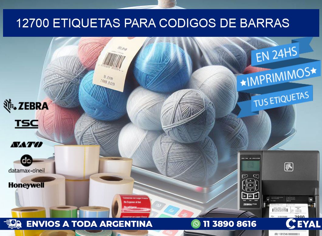 12700 ETIQUETAS PARA CODIGOS DE BARRAS