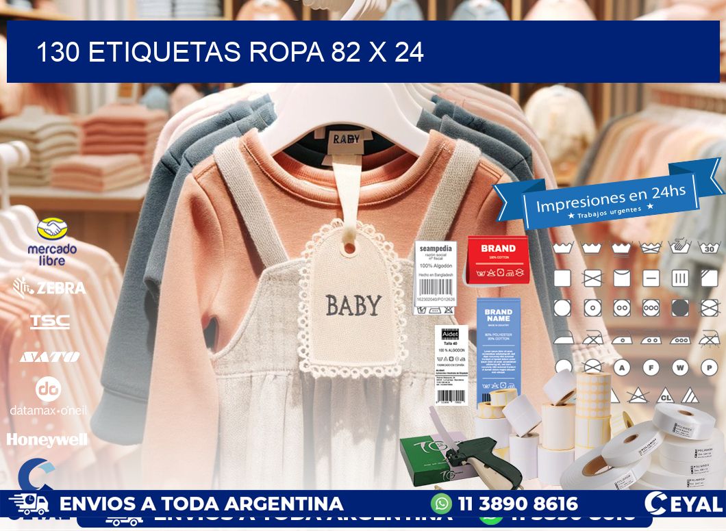 130 ETIQUETAS ROPA 82 x 24