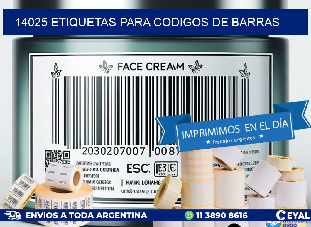 14025 ETIQUETAS PARA CODIGOS DE BARRAS