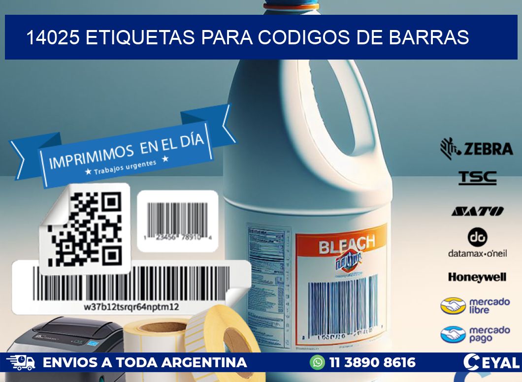 14025 ETIQUETAS PARA CODIGOS DE BARRAS