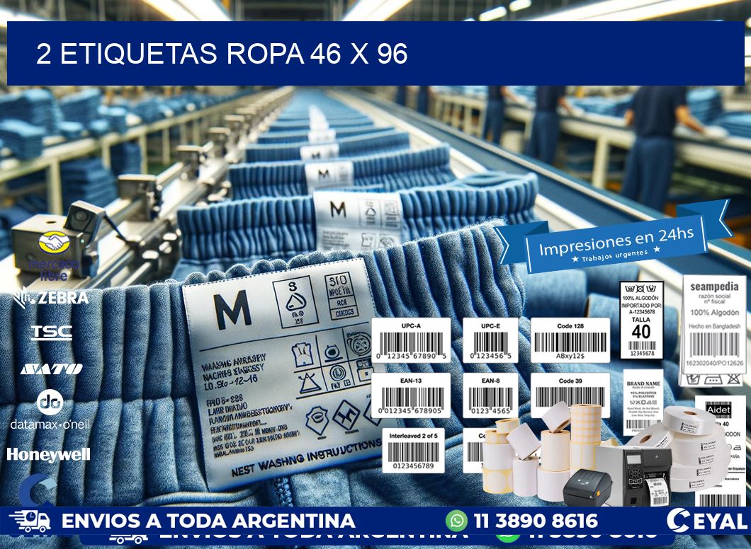 2 ETIQUETAS ROPA 46 x 96