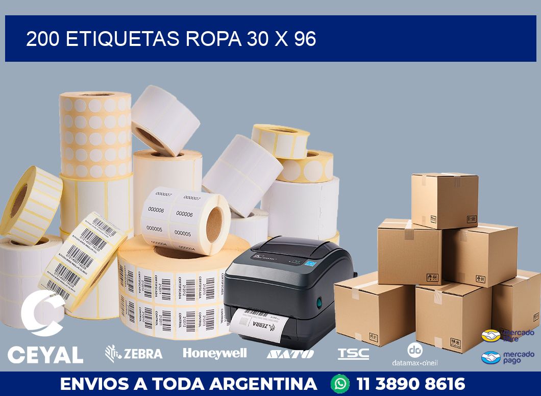 200 ETIQUETAS ROPA 30 x 96