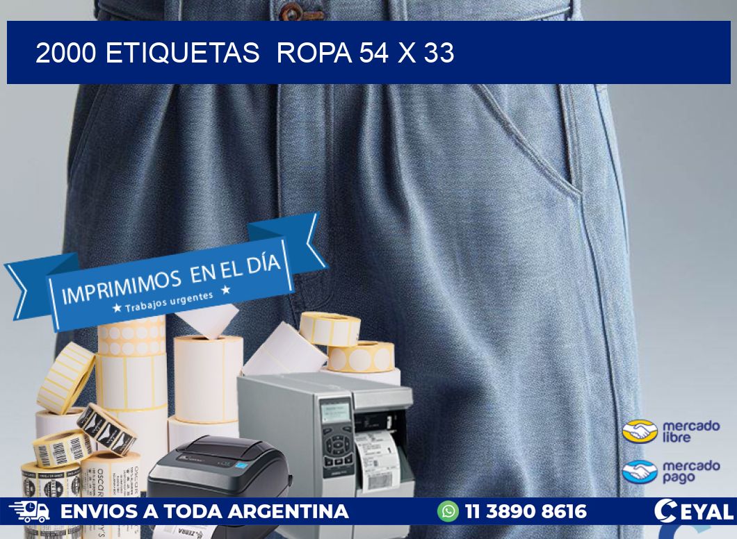 2000 ETIQUETAS  ROPA 54 x 33