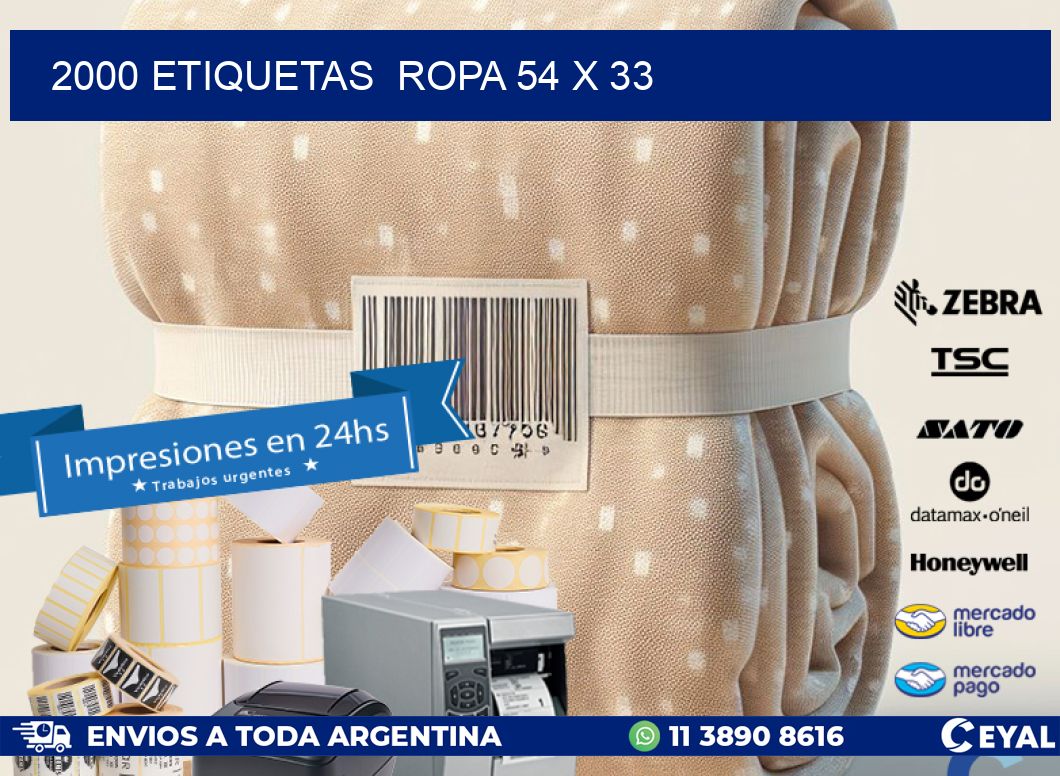 2000 ETIQUETAS  ROPA 54 x 33