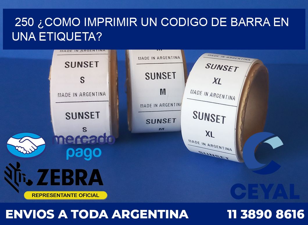 250 ¿COMO IMPRIMIR UN CODIGO DE BARRA EN  UNA ETIQUETA?