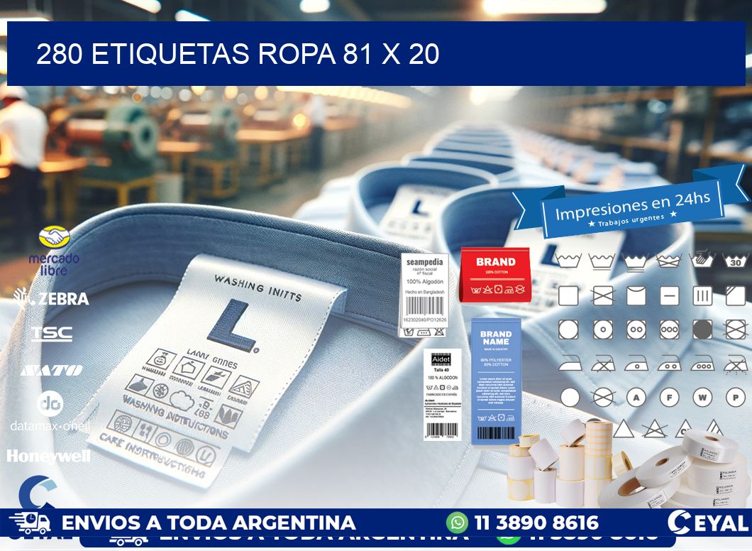 280 ETIQUETAS ROPA 81 x 20