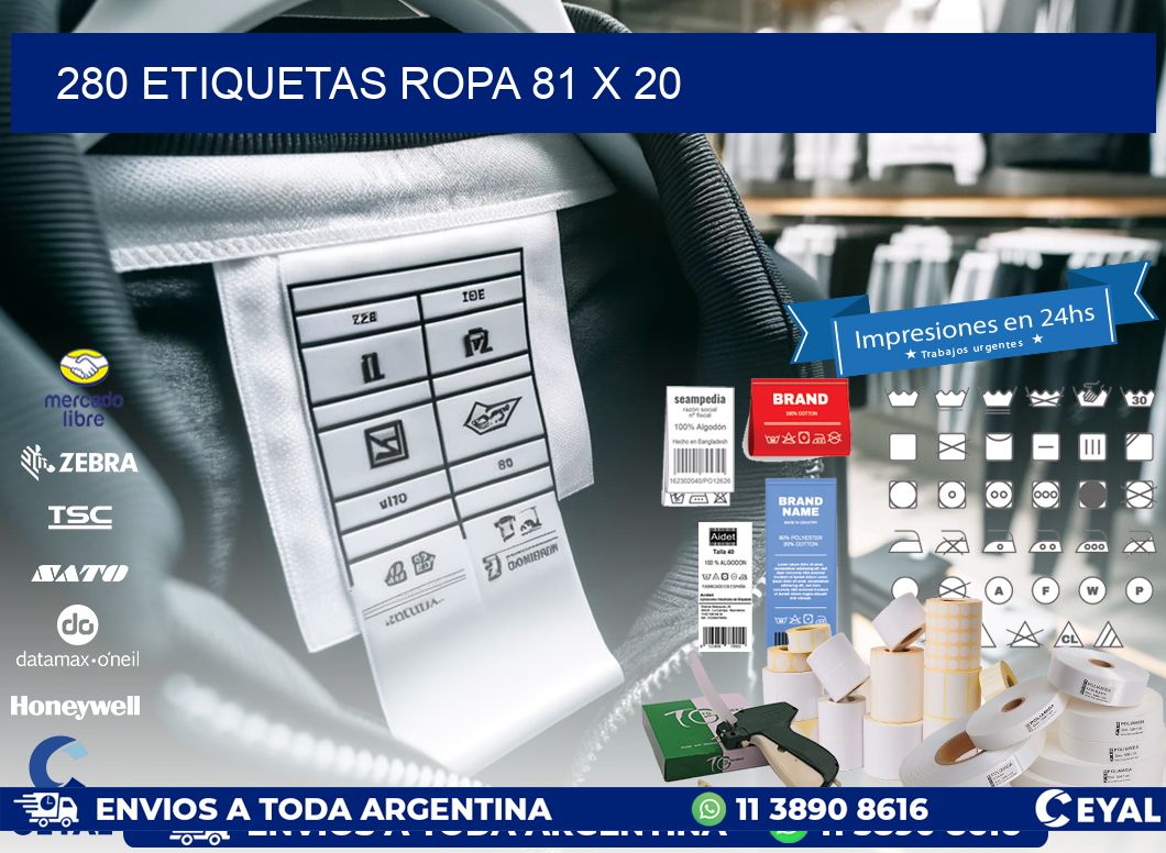 280 ETIQUETAS ROPA 81 x 20