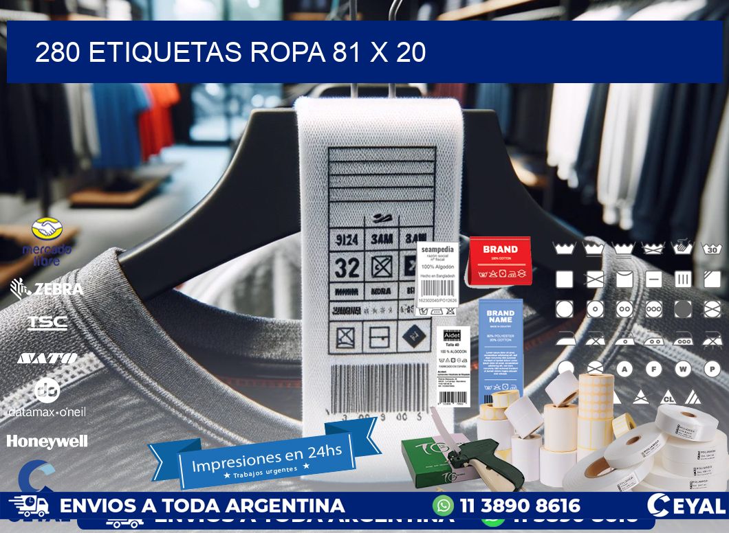 280 ETIQUETAS ROPA 81 x 20