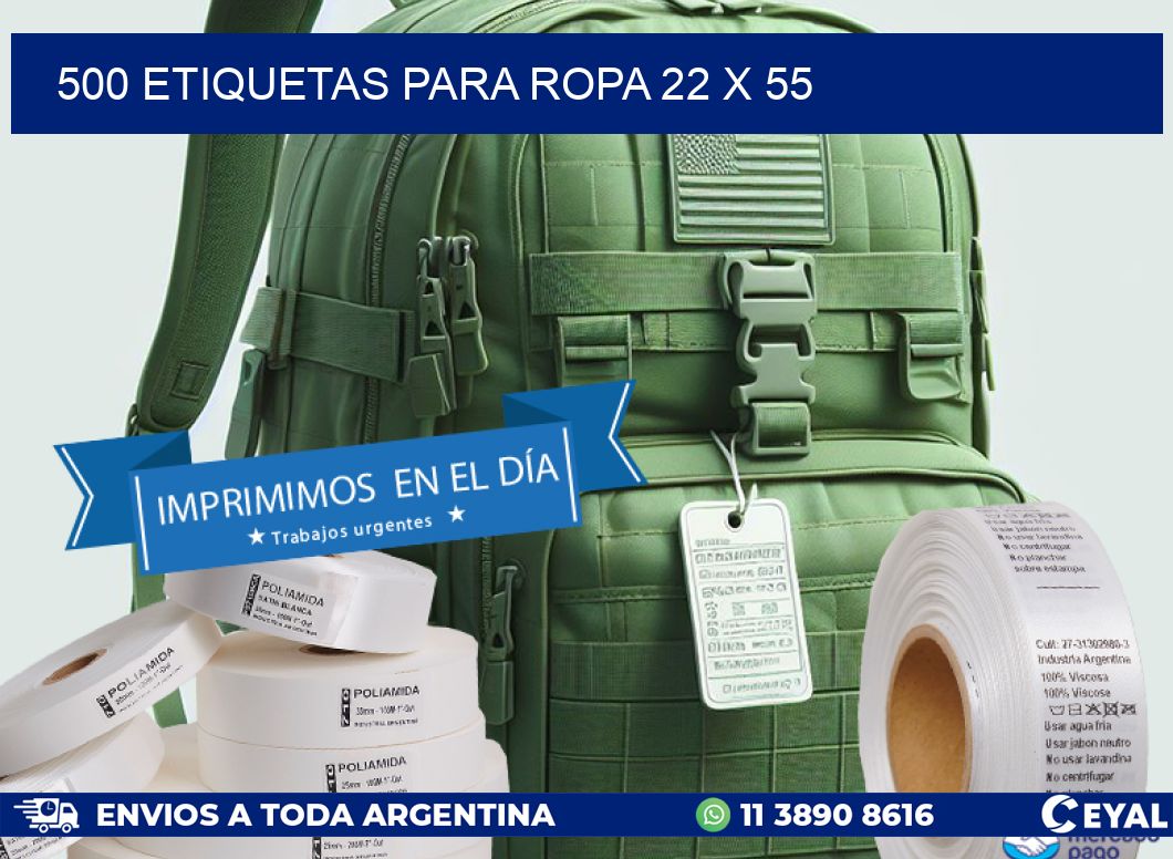 500 ETIQUETAS PARA ROPA 22 x 55