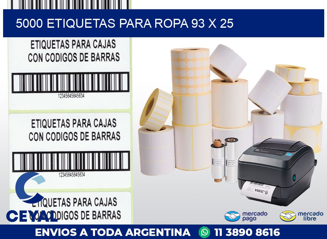 5000 ETIQUETAS PARA ROPA 93 x 25