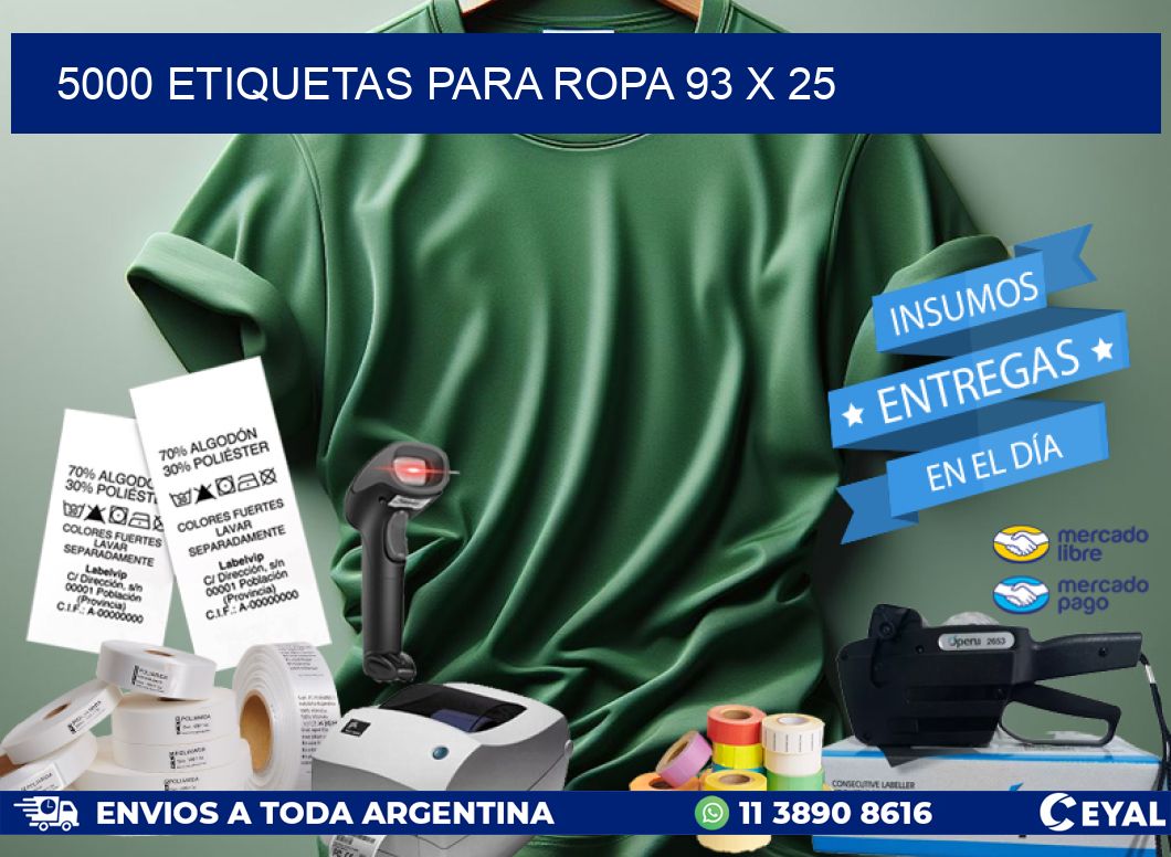 5000 ETIQUETAS PARA ROPA 93 x 25