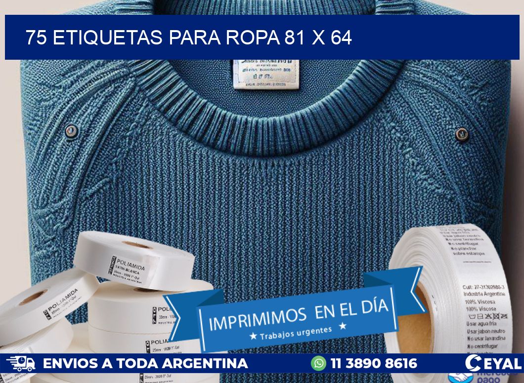 75 ETIQUETAS PARA ROPA 81 x 64