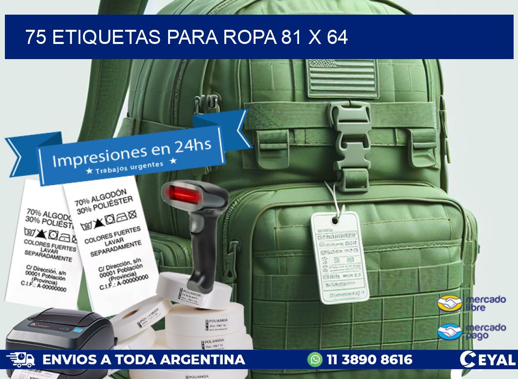 75 ETIQUETAS PARA ROPA 81 x 64