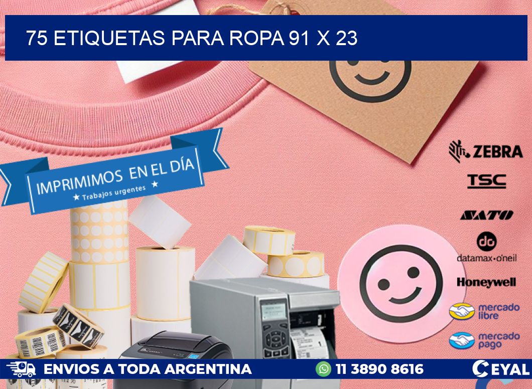 75 ETIQUETAS PARA ROPA 91 x 23