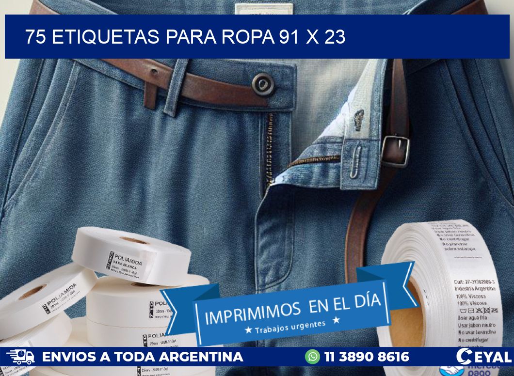 75 ETIQUETAS PARA ROPA 91 x 23