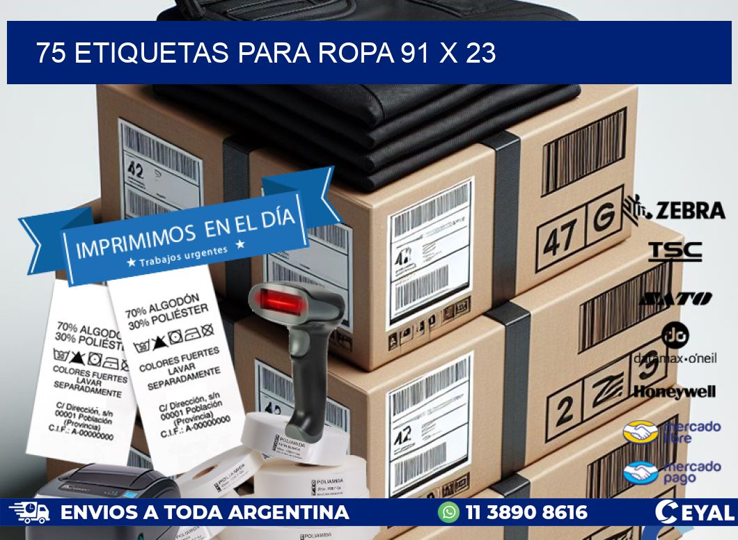 75 ETIQUETAS PARA ROPA 91 x 23