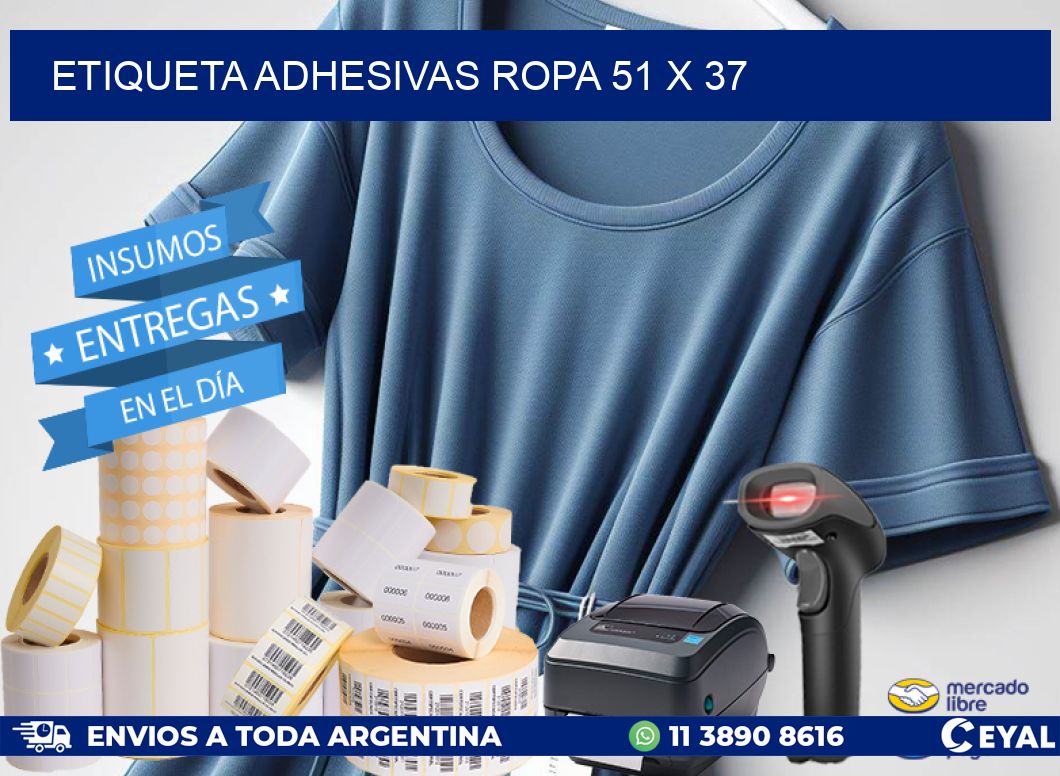 ETIQUETA ADHESIVAS ROPA 51 x 37