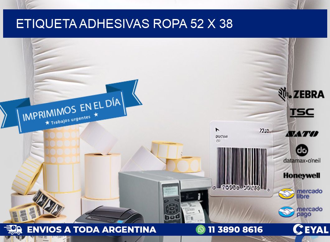 ETIQUETA ADHESIVAS ROPA 52 x 38