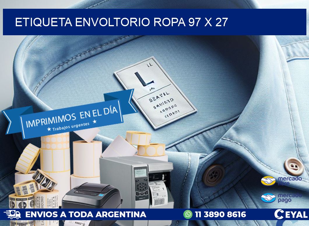 ETIQUETA ENVOLTORIO ROPA 97 x 27