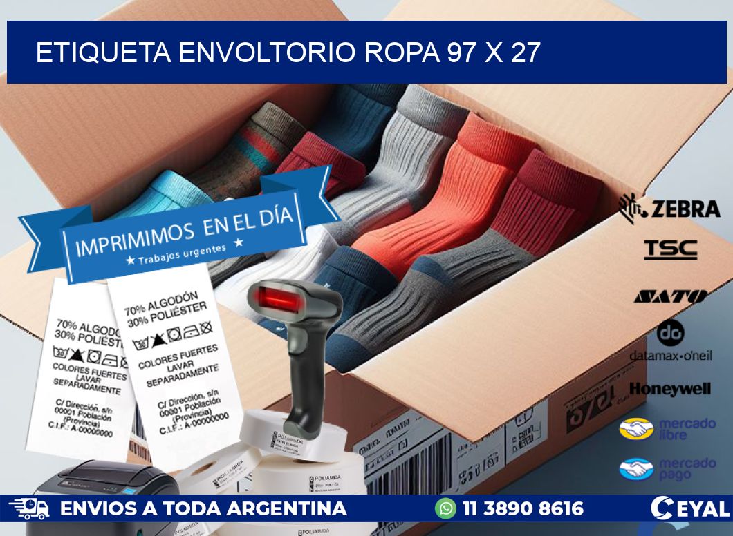 ETIQUETA ENVOLTORIO ROPA 97 x 27