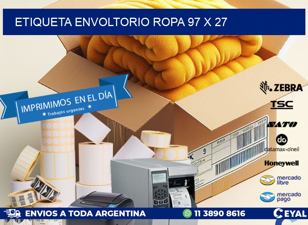 ETIQUETA ENVOLTORIO ROPA 97 x 27