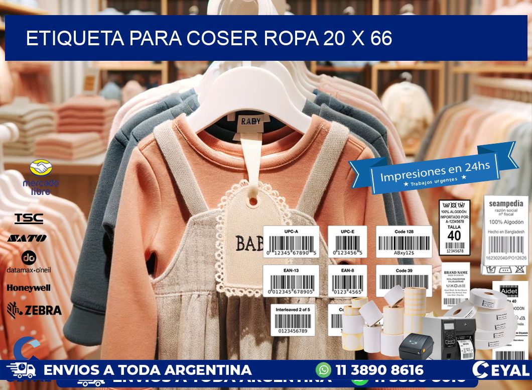 ETIQUETA PARA COSER ROPA 20 x 66