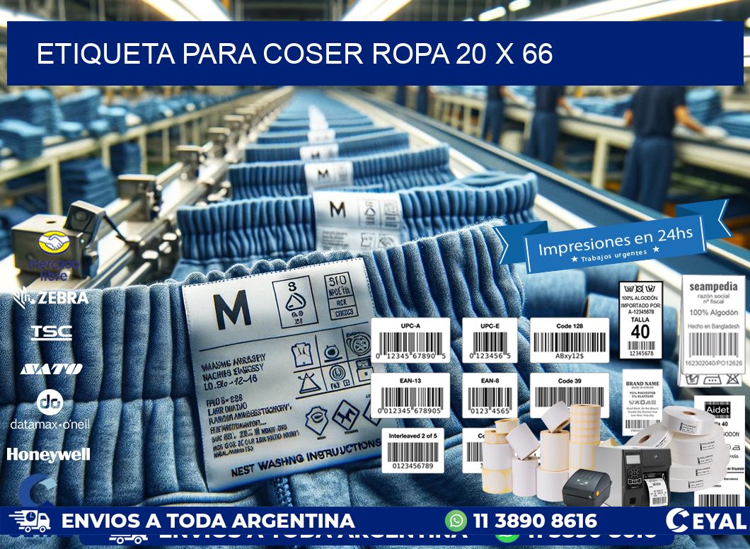 ETIQUETA PARA COSER ROPA 20 x 66