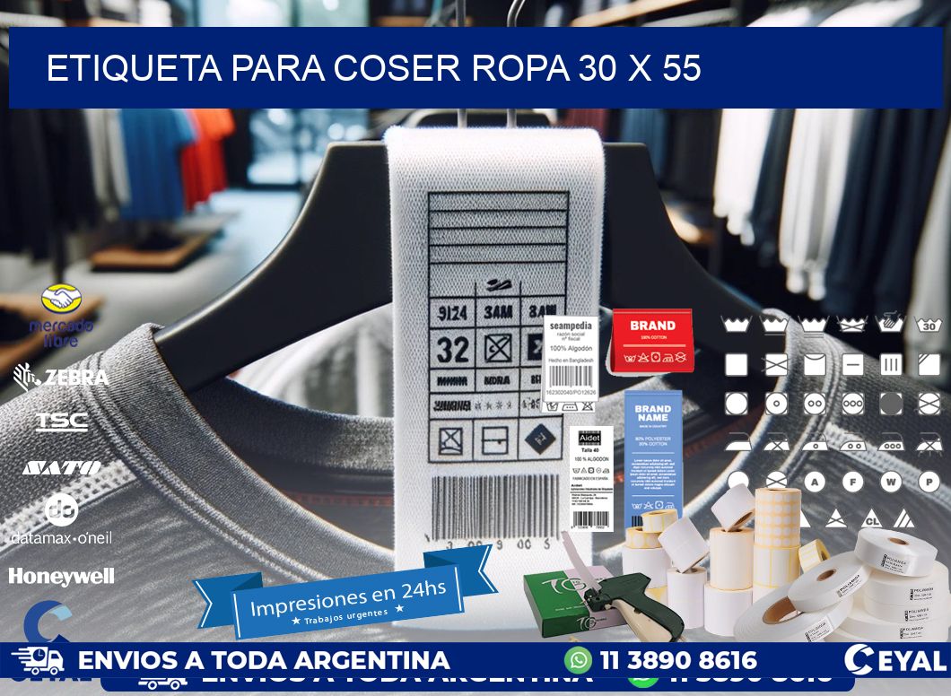 ETIQUETA PARA COSER ROPA 30 x 55