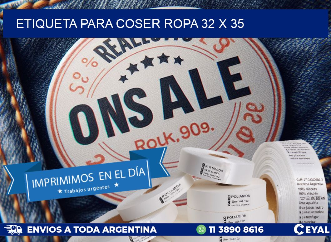 ETIQUETA PARA COSER ROPA 32 x 35