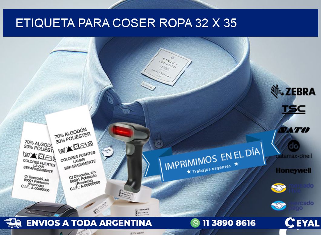 ETIQUETA PARA COSER ROPA 32 x 35