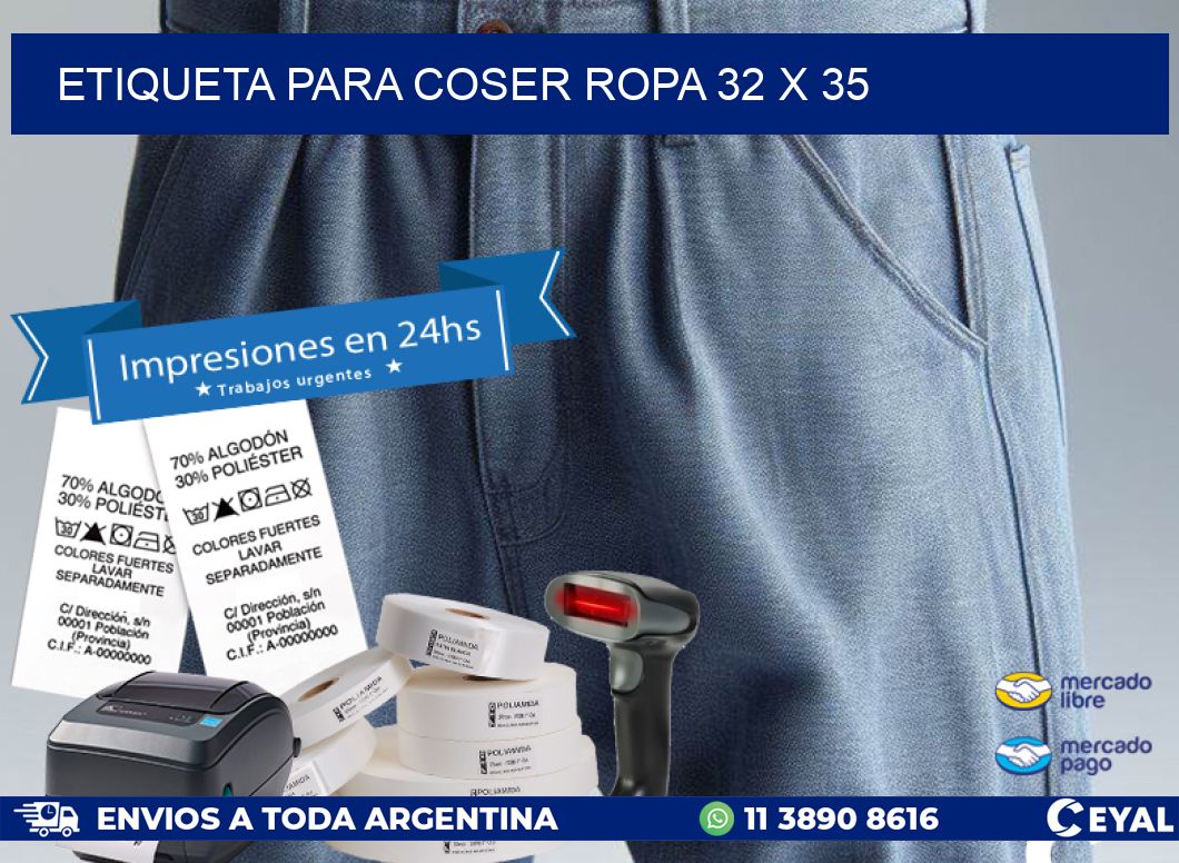 ETIQUETA PARA COSER ROPA 32 x 35