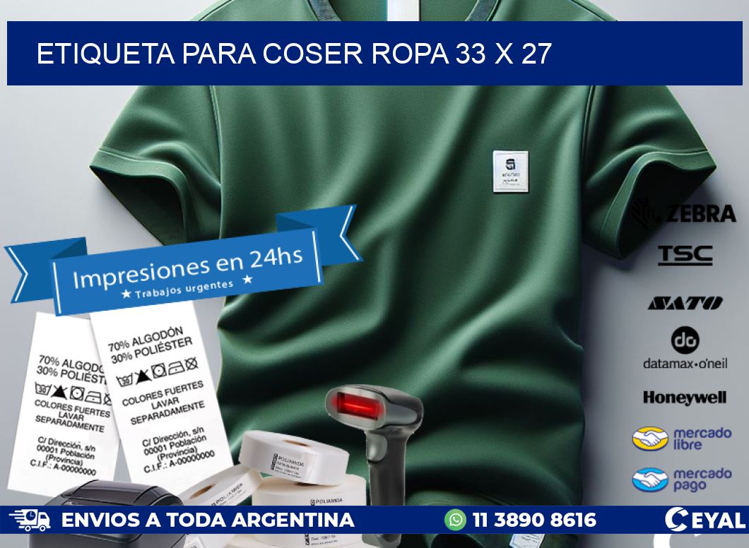 ETIQUETA PARA COSER ROPA 33 x 27