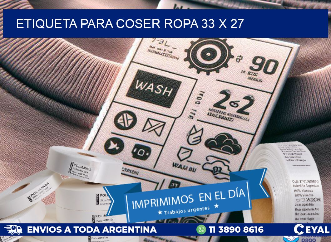 ETIQUETA PARA COSER ROPA 33 x 27