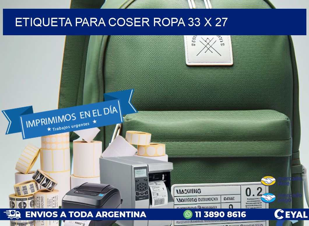 ETIQUETA PARA COSER ROPA 33 x 27