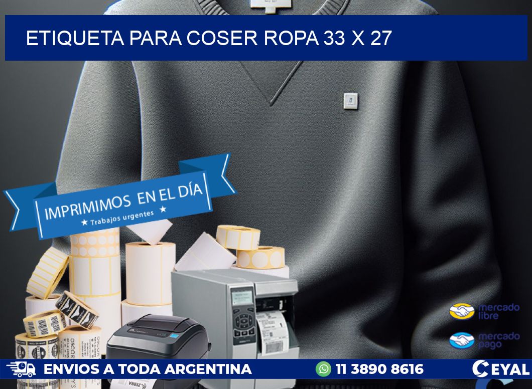 ETIQUETA PARA COSER ROPA 33 x 27