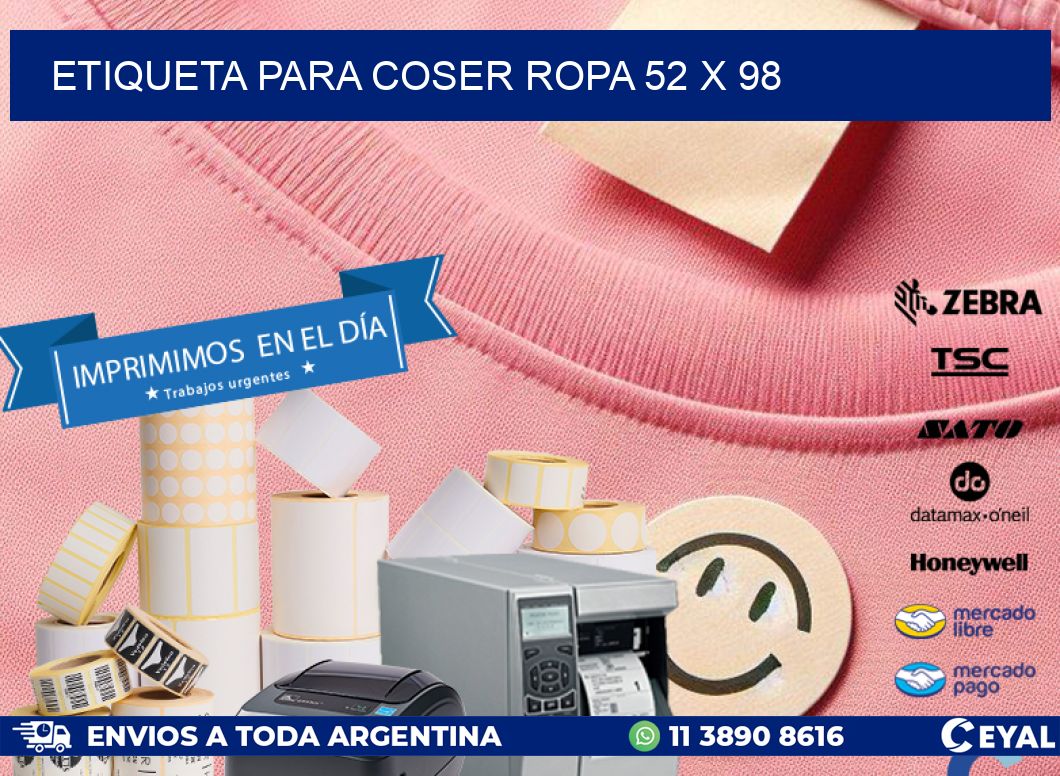 ETIQUETA PARA COSER ROPA 52 x 98