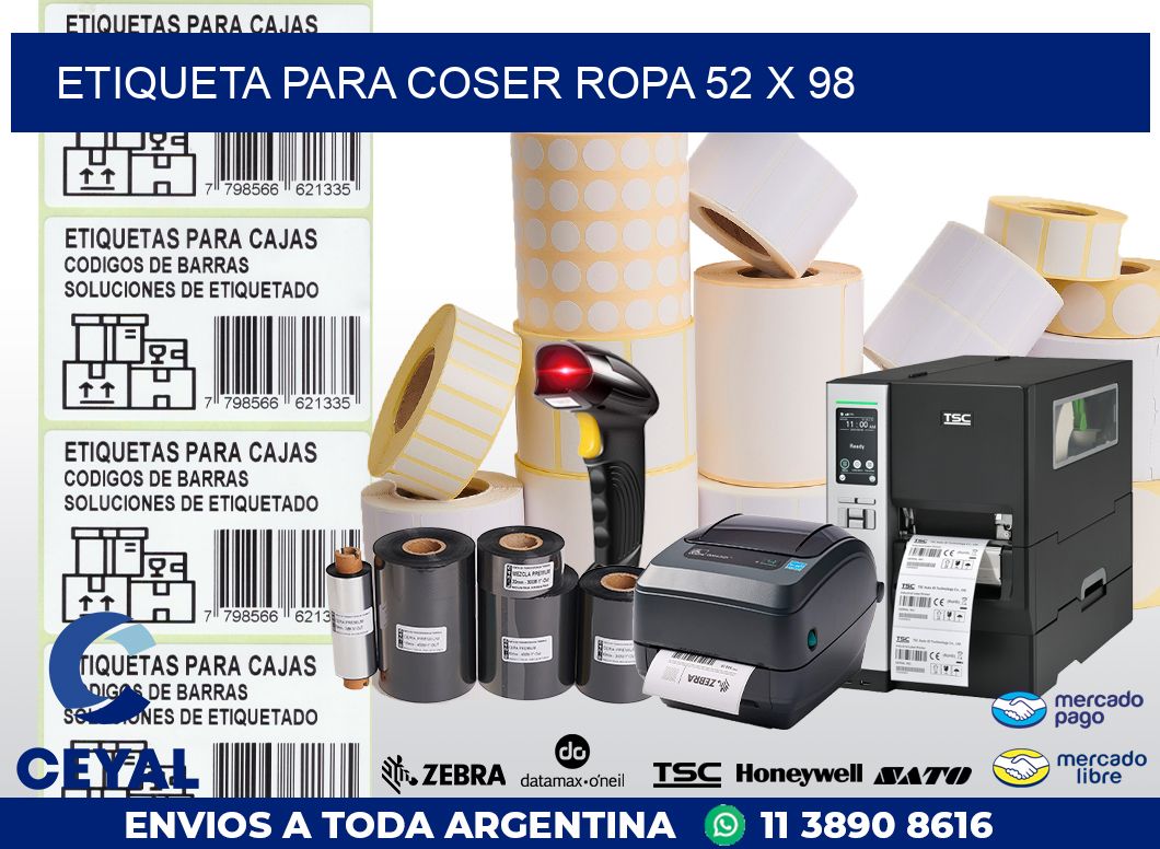 ETIQUETA PARA COSER ROPA 52 x 98