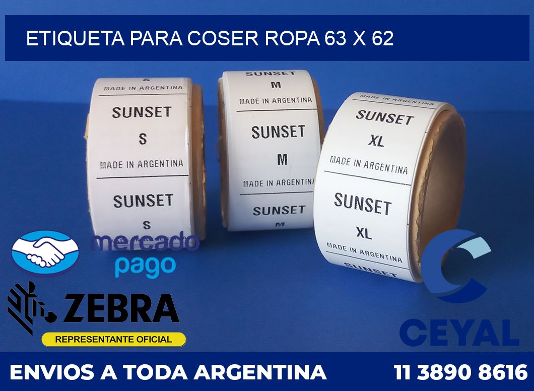 ETIQUETA PARA COSER ROPA 63 x 62