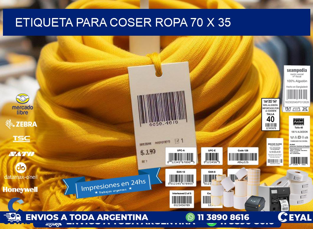 ETIQUETA PARA COSER ROPA 70 x 35