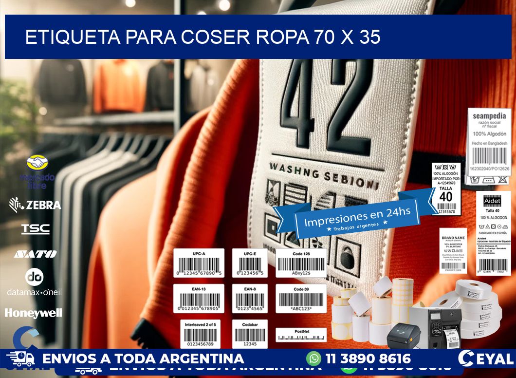 ETIQUETA PARA COSER ROPA 70 x 35