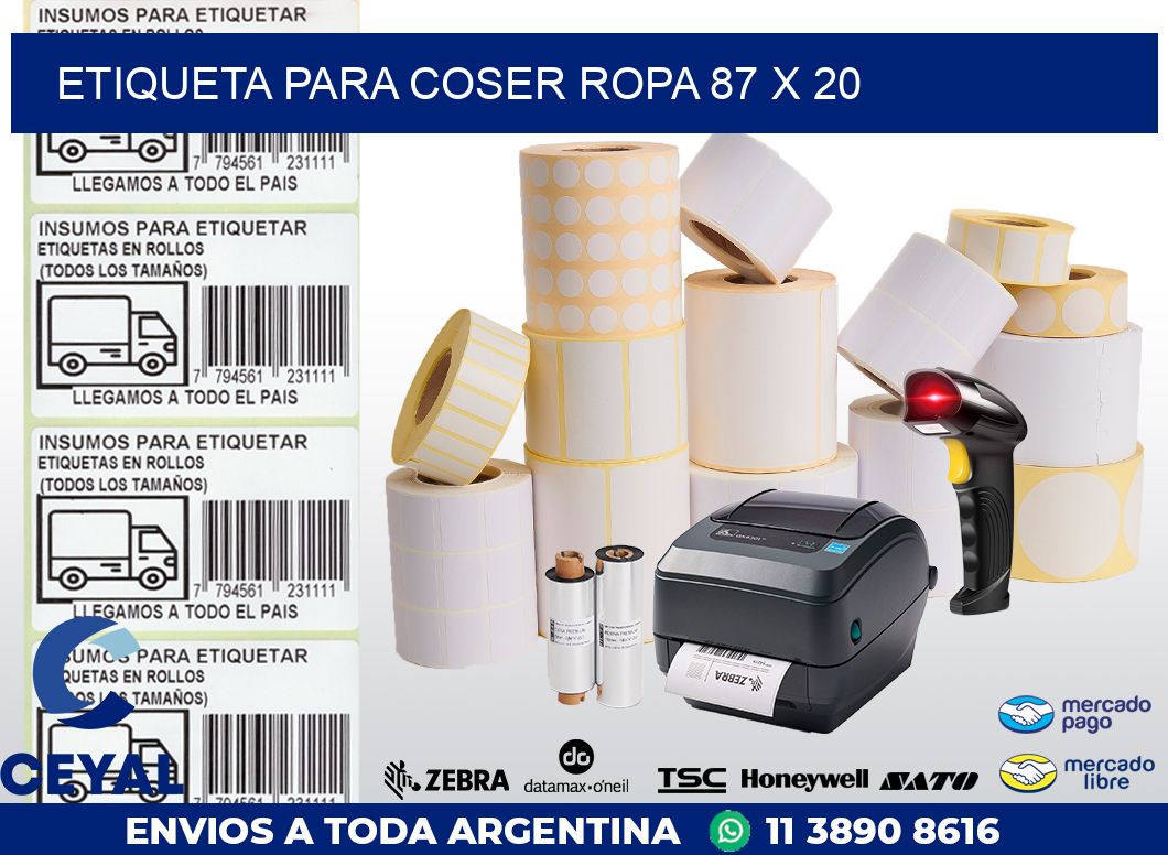 ETIQUETA PARA COSER ROPA 87 x 20