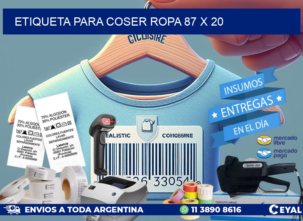 ETIQUETA PARA COSER ROPA 87 x 20