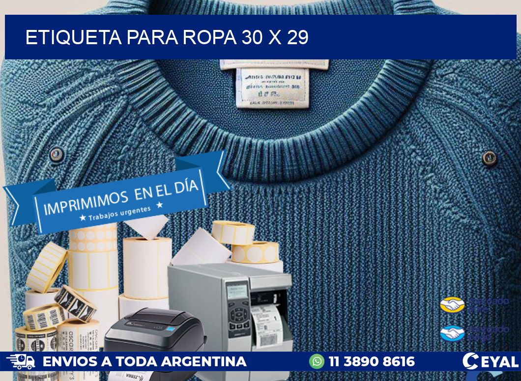 ETIQUETA PARA ROPA 30 x 29