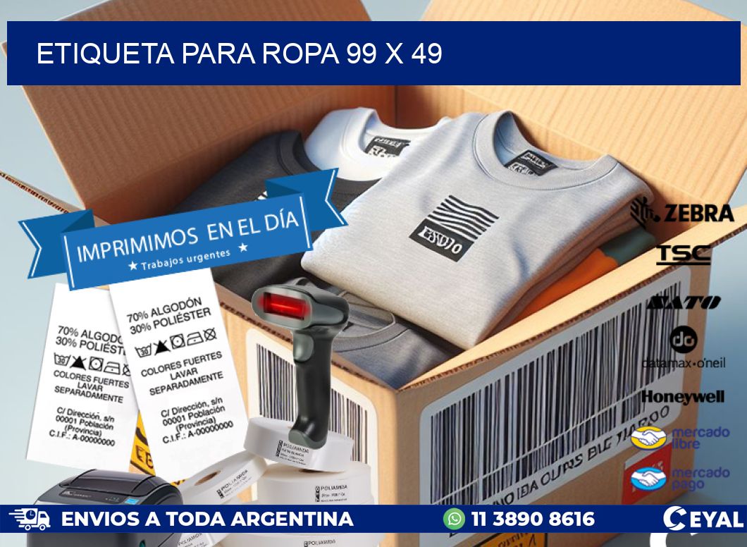 ETIQUETA PARA ROPA 99 x 49