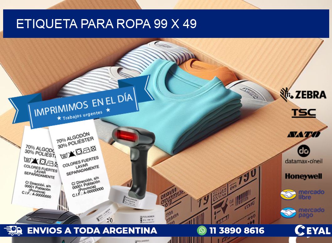 ETIQUETA PARA ROPA 99 x 49